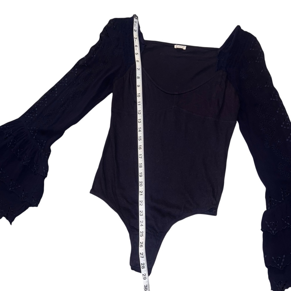 NWOT Free People Enchanted By You Eyelet Lace Tiered Ruffle Silk Sleeve Medium - Picture 9 of 9